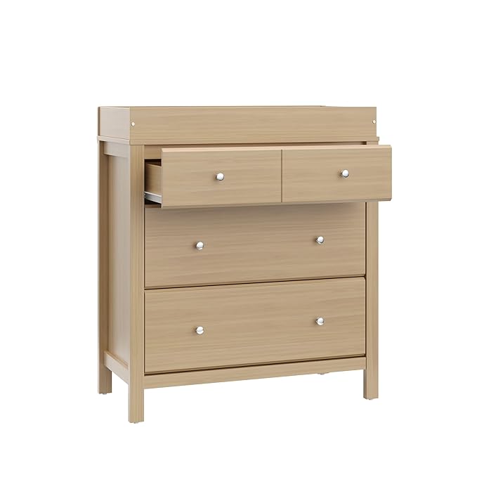Storkcraft Horizon 3 Drawer Chest with Removable Changing Topper (Driftwood) – GREENGUARD Gold Certified Nursery Dresser, Kids’ Storage Chest with Organizer, Durable and Stylish 3-Drawer Design