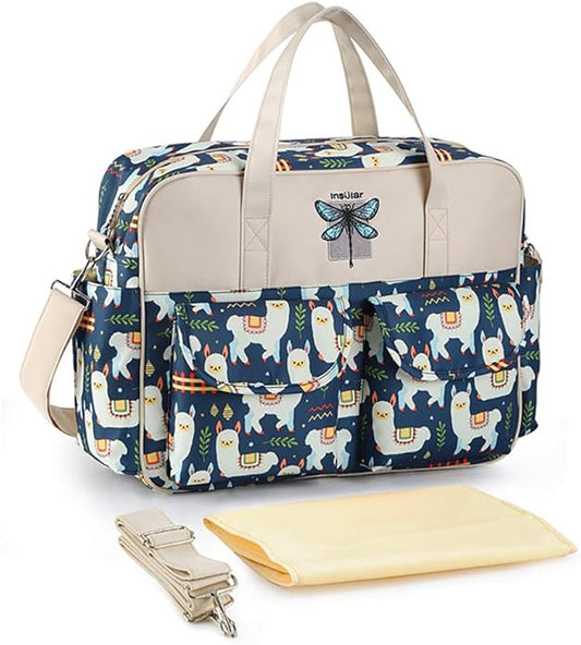 Kamay's Mummy Shoulder Bag Diaper Bag Chic Nappy Changing Bag Tote/Messenger Style Large with Changing Mat, Adjustable Straps