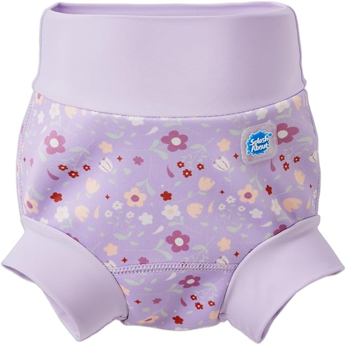 Splash About Happy Nappy Reusable Swim Diaper, Lilac Spring, 3-6 Months