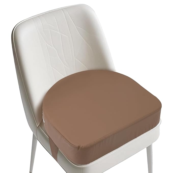 E1F1NN DOT U-Shaped Toddler Booster Seat for Kitchen Chair (Big Size) Dining Table, Portable Waterproof PU Material Kids Booster Seat with Safety Buckles, High Cushion for Travel with Non-Slip Bottom