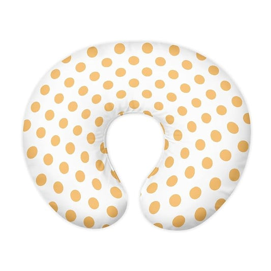 Yellow Dots Nursing Pillow Cover, Stretchy Soft Fabric Removable Covers for Breastfeeding Pillows Safely Fits On Standard Infant Nursing Pillows