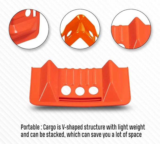 Mytee Products (80 Pieces) 4"x10" Orange Corner Protector V Shaped Flatbed Edge Guards with Carrying Case - Cargo Load Corner Edge Protector and Tie-Down Strap Guard for Flatbed