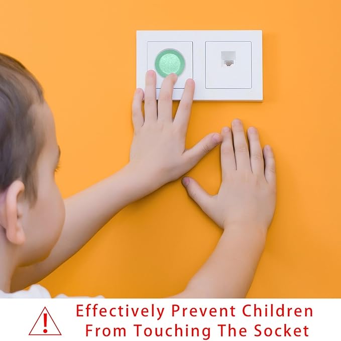 Pure Light Green Color Outlet Covers Baby Proofing Safe & Secure Electric Plug Protectors | Sturdy Childproof Socket Covers for Home & Office | Easy Installation | Protect Toddlers & Babies
