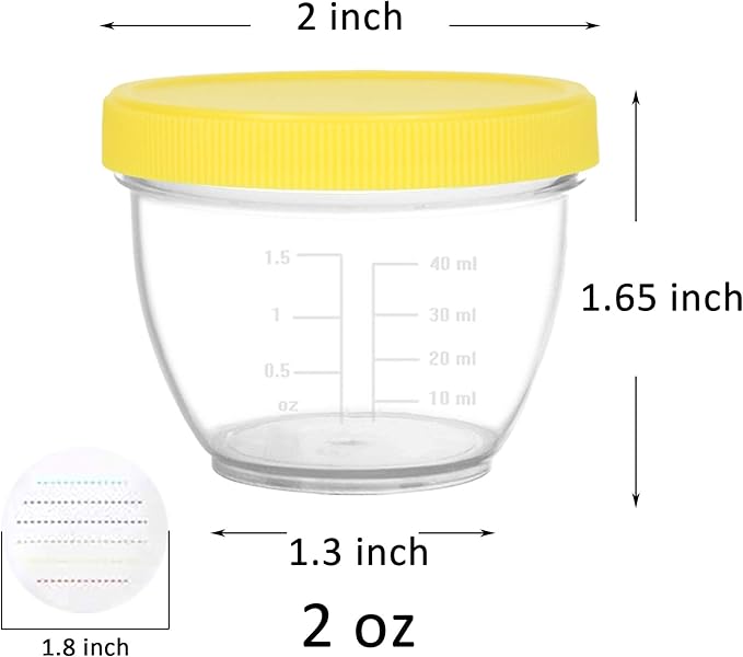 Youngever 18 Sets Baby Food Storage, 2 Ounce Baby Food Containers with Lids, 9 Pink Colors, with Lids Labels