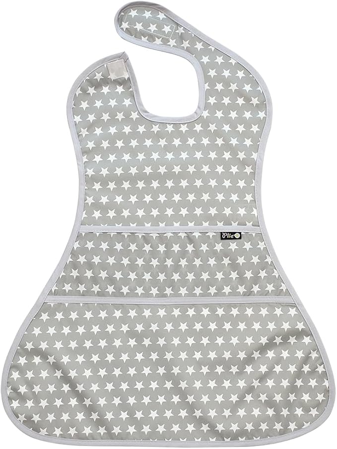 Plie Full Coverage Waterproof Feeding Bib for Toddlers – Extra Long Apron Bib for Mealtime, Self-Feeding, High Chairn