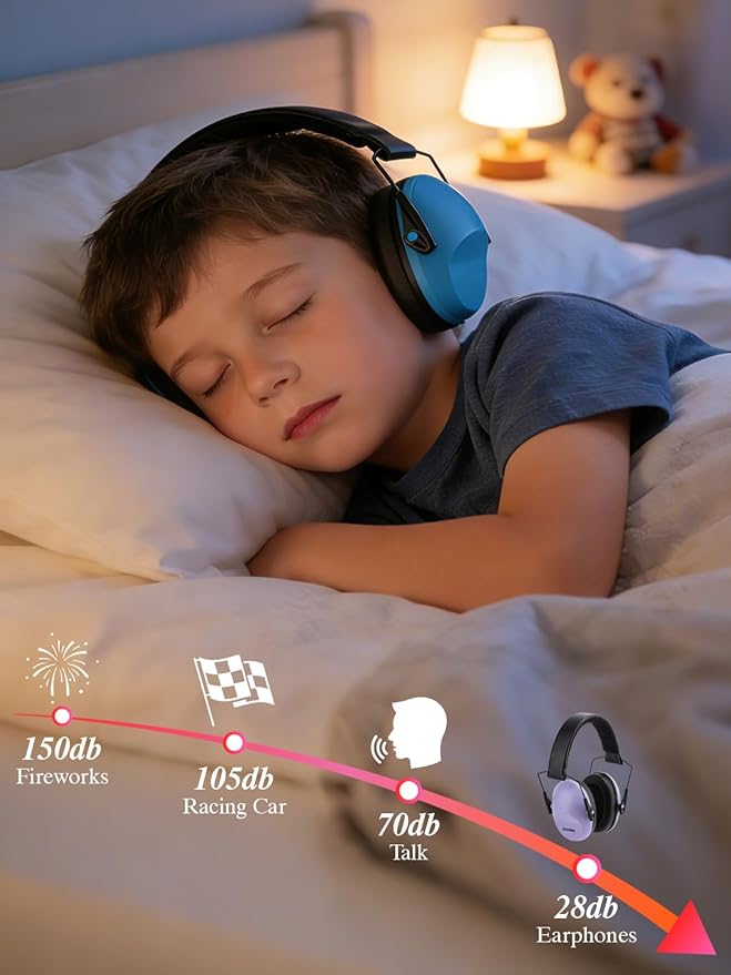Noise Canceling Headphones for Kids 2PACK, 25-31NR Noise Reduction Earmuffs for Fireworks, Autism