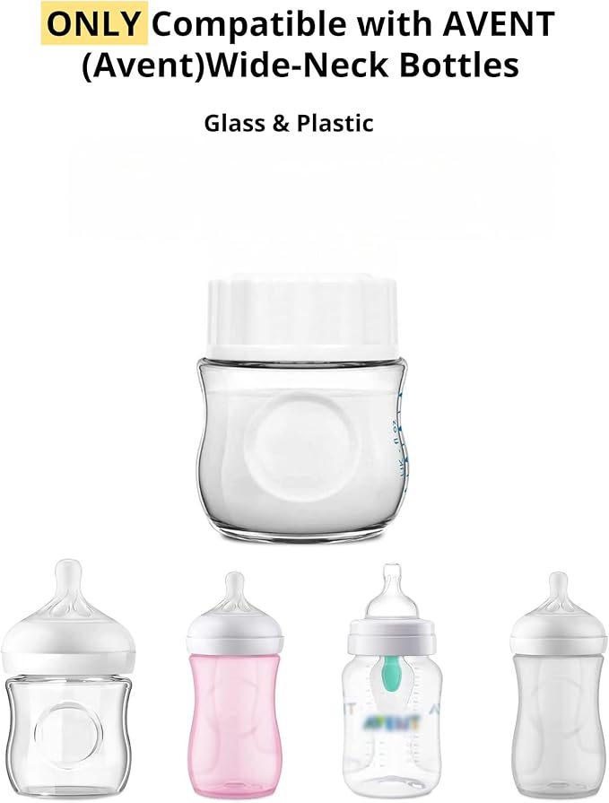 Travel Bottle Caps Compatible with Avent Bottles-Baby Bottle Lid-Bottle Lids Replacement-Travel Caps-Rewritable Sealing Discs for Avent Wide Mouth Bottles (9-PCs)