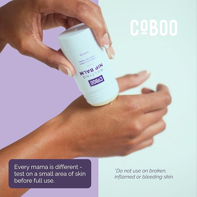 CoBoo Melting Nip Balm for Sore Nipples, Baby-Friendly Postpartum Essential, Touch-Free Application, Soothes and Protects, Breastfeeding Essentials