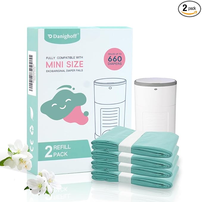 Diaper Pail Refills Compatible with DEKOR MINI, 30% Extra Thick, Leak-Proof, Durable, Holds Up to 660 Diapers, Easy to Use for Baby’s Diaper Disposal