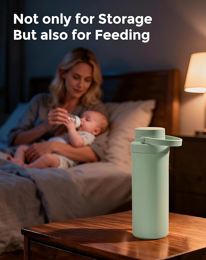 Xaproo 22oz Breast Milk Cooler Bottle, Breastmilk Cooler with 360° Cooling for 24 Hours, Portable Milk Chiller for Breastmilk with 2pcs Baby Bottles, Breast Milk Storage Bags for Baby, BPA-Free