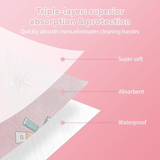 30 Pcs Disposable Bibs, Individually Packaged with Catcher and Leakproof Liner for Toddler Feeding, Baby Travel Essential for Girls