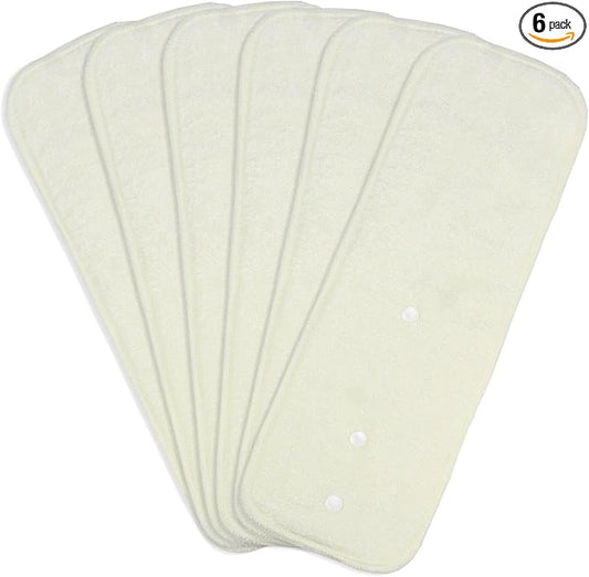 Mama Koala 4-Layer Natural and Microfiber Cloth Diaper Inserts, Adjustable and Reusable for Any Baby Cloth Diaper(6 Pack)