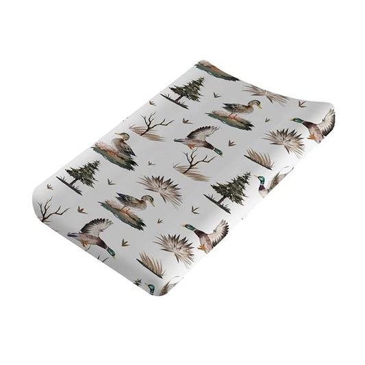 Watercolor Mallard Duck Changing Pad Cover Duck Hunting Diaper Changing Pad Cover Sheets for Boys Girls Wildlife Soft Stretch Fitted Baby Change Table Pad Mats Covers 32''x16''