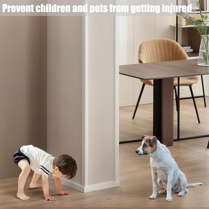 Clear Self-Adhesive Wall Corner Guards Walls Edge Protector & Corner Protectors for Wall, Furniture Corner, Door Easy to Install for Baby (4, 1.2in x 39.5in)