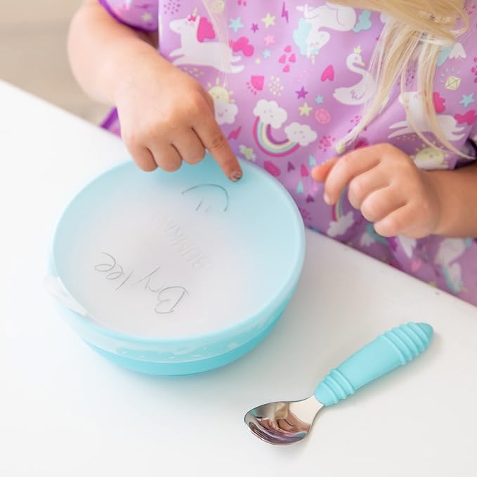 Bumkins Toddler Suction Bowl, Silicone Cover for Babies and Kids Dish, Baby Led Weaning, Feeding Supplies, Write-On and Store and Label Leftovers, Childrens Food Prep, Fits Bumkins Bowls