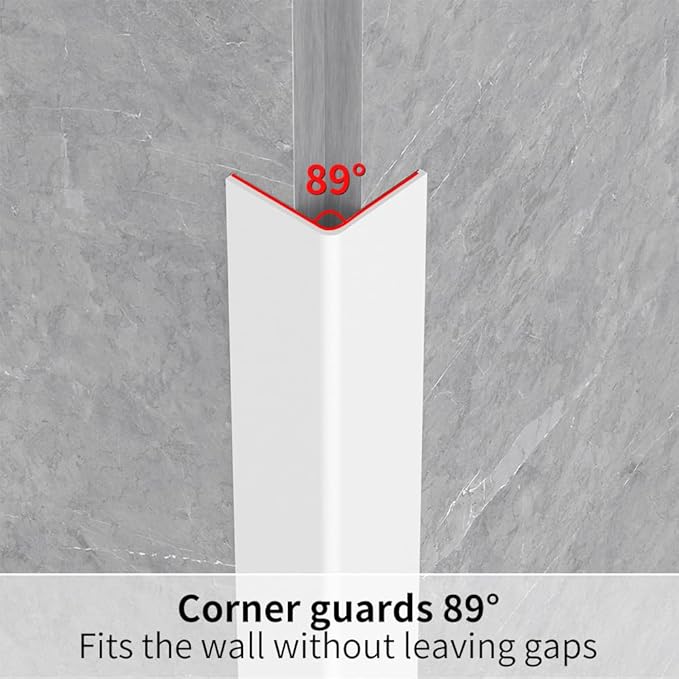 6 Pack Baby Corner Guards, White Self-Adhesive Edge Protectors for Furniture, Tables & Walls, Child Safety Bumpers for Baby Proofing
