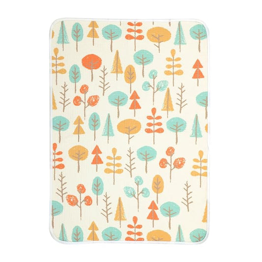 haakaa Waterproof Changing Pad Liners, 100% Cotton, Soft & Breathable (1pc, 19.5" x 27.5" Autumn Glade)