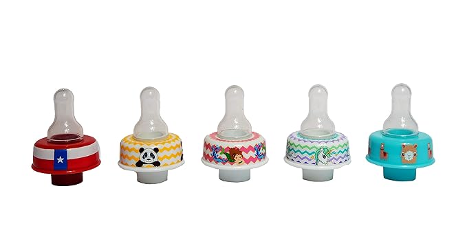 Refresh-a-Baby Reusable Bottle Top Nipple Adapter – Instantly Convert Any Bottle into a Sippy with Soft Silicone Nipples – Ideal for On-The-Go Feeding, BPA-Free, & Easy to Clean Pack of 2 (Llama)