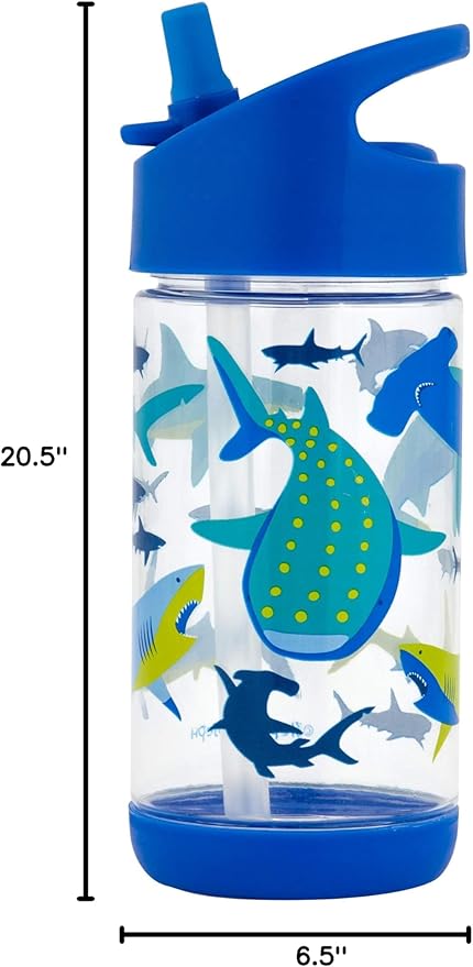 Stephen Joseph, Kids Flip Top Water Bottle, 10 oz Tritan BPA Free, Water Bottle for Girls & Boys, Back to School Flip Top Bottle, Shark