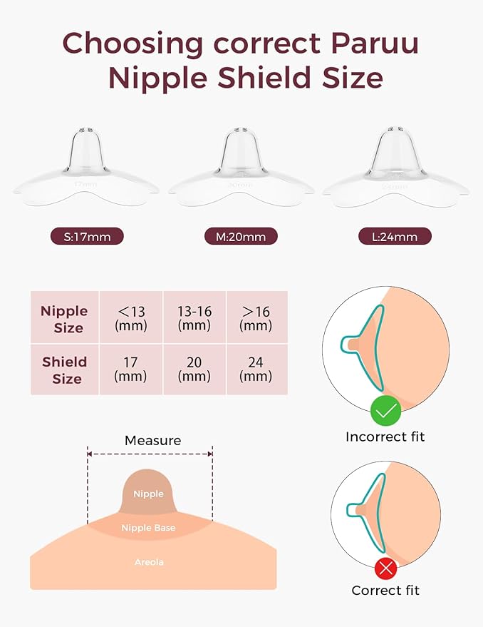 Momcozy Nipple Shields for Breastfeeding Newborn, Contact Nipple Shields Food-Grade Silicone (2, 24mm)