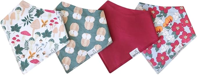 Copper Pearl Baby Bandana Bibs, 4 Pack