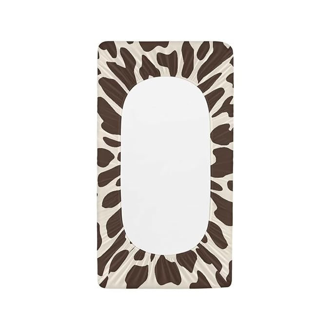 Brown Cow Print Baby Changing Pad Cover Set of 1 Changing Table Cover for Girls, Changing Pad Covers 32"x16" Snug Fitted Diaper Table Sheet