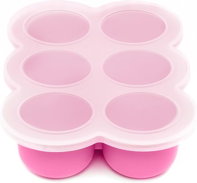 WeeSprout Silicone Baby Food Freezer Trays 3-Pack Bundle - 2 Ten 1.5oz & 1 Six 3oz Portions - Clip-on Lids - Homemade Purée & Breast Milk Storage