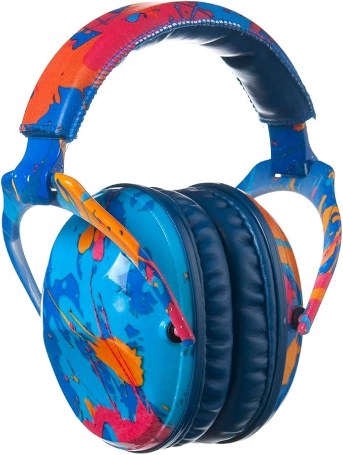 Kids Hearing Protection,25dB NRR Noise Reduction,Sound Proof for Kids,Toddler,Safety Earmuffs for Concert,Airplane,Autism,Monster Jam,Travel,School- Blue Paint