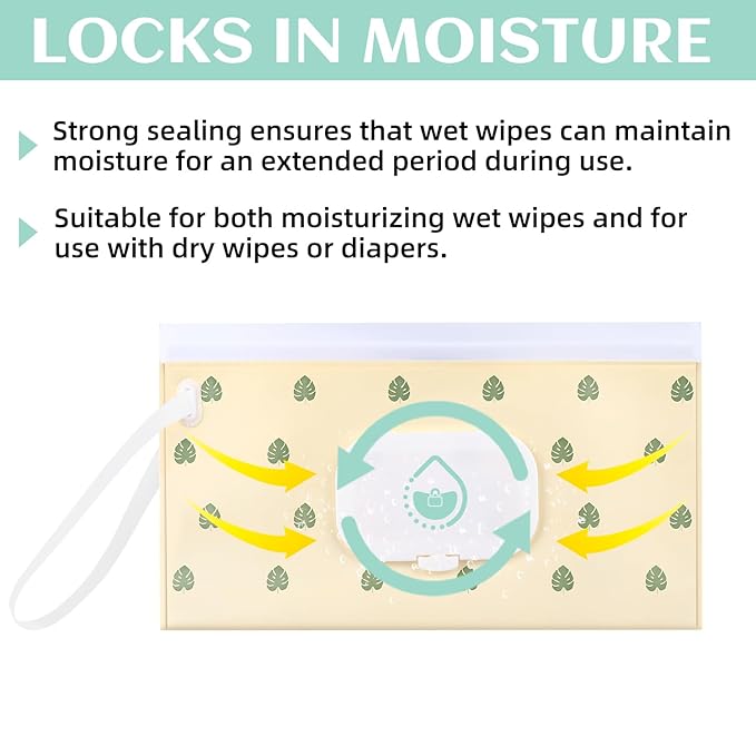 4 Pack Baby Wipe Dispenser, Reusable Portable Wipe Holder, Refillable Wet Wipes Container, Waterproof & Dustproof Wipe Case for Diaper, Travel, Outdoor Outing & Camping