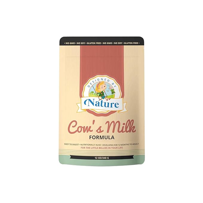 Designed by Nature- Cow's Milk Formula- MADE IN THE USA - Non-GMO, Gluten FREE, Soy FREE, Heavy Metal FREE, Pesticides and Chemical FREE - Gentle on Sensitive Tummies - Natural Whole Ingredients