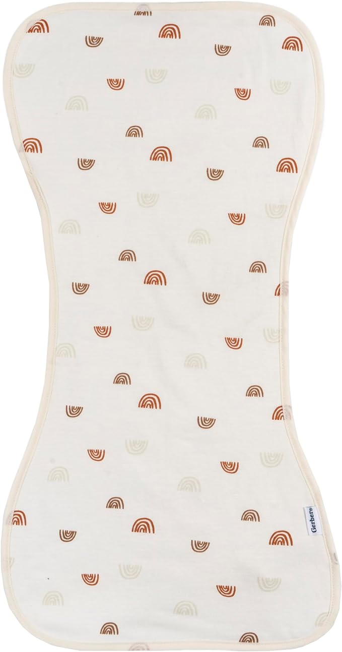 Gerber Baby Unisex Burp Cloths 5-Pack, Rust Tan, Size 10.5" x 21"