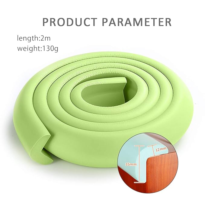 SONARIN Baby Safety Baby Edge & Corner Guards,2M/6.6ft Corner Protectors Furniture Table Edge Protectors L Shape with Strong Adhesive Tape,Colorful Child Protection(Green)