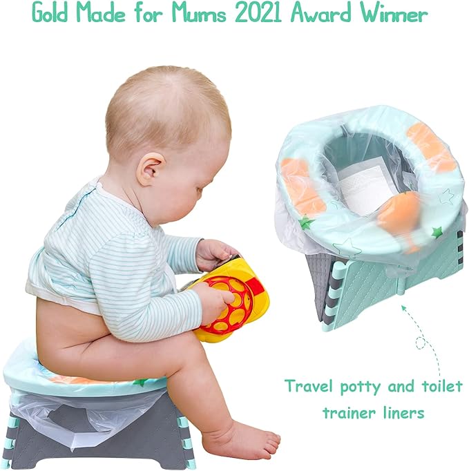 Potty Chair Liners, Portable Disposable Potty Liner Bags for Universal Potty Training Toilet Seat, Toddler Outdoors Travel Baby Toilet Liners - 30 Pack