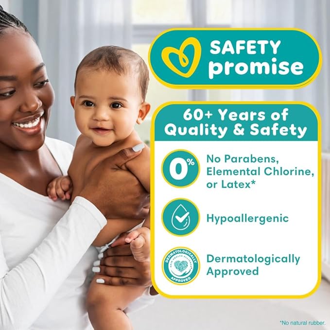 Pampers Baby Dry Disposable Baby Diapers Size 6, 2 Month Supply (2 x 144 Count) with Sensitive Water Based Baby Wipes 12X Multi Pack Pop-Top and Refill (1008 Count)