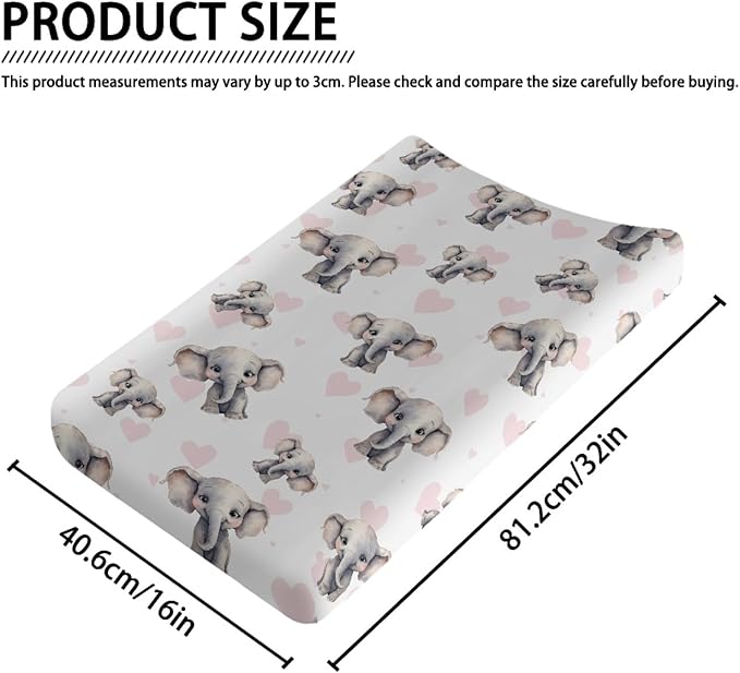 GOSTONG Elephant Puzzle Changing Pad Cover for Girls Boys Soft Comfortabel Baby Nursery Diaper Chaning Pad Sheets Machine Washable Diaper Table Cover