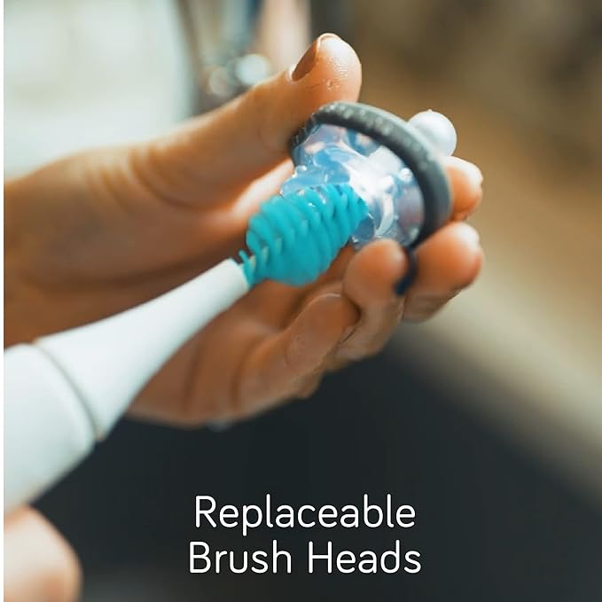 Nanobebe Electric Bottle Brush Cleaner – Baby Bottle Brush Electric Scrubber for Cleaning Brush for Baby Bottles - Rechargeable, Includes Replaceable Brush Head