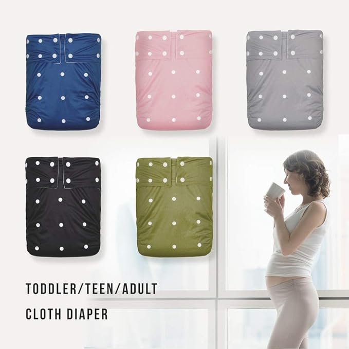 3-Pack Kawaii Adult/Women/Teen Reusable Cloth Diaper Insert, Incontinence, Pregnancy, Childbirth, Super Absorbent 4-Layer Microfiber Insert Oversize 48.5 x 19 cm