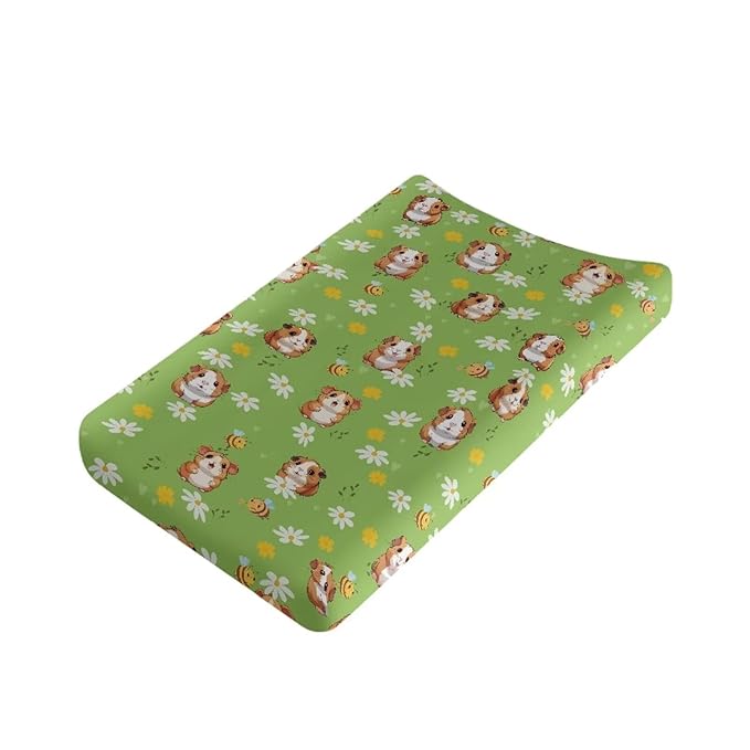 Hamster Baby Changing Pad Cover Bee Soft Stretchy Diaper Changing Table Pad Cover for Girls Boys Breathable Nursery Cute