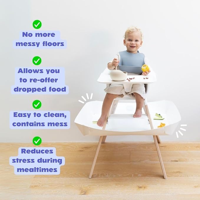 CATCHY - Food Catcher - Compatible with Stokke Clikk High Chair + 12 Other High Chairs - Highchair Sold Separately - Baby & Toddler Food & Mess Catcher - Under High Chair Accessory