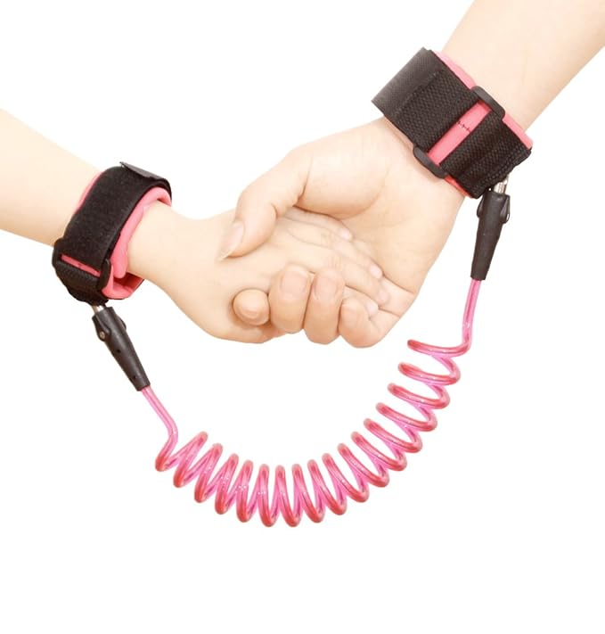Xiaoyu 2 Colors Baby Anti-Lost Belt, 360 Degree Rotation, Child Walking Safety Toddler Harness, Green & Pink, 1.5MM