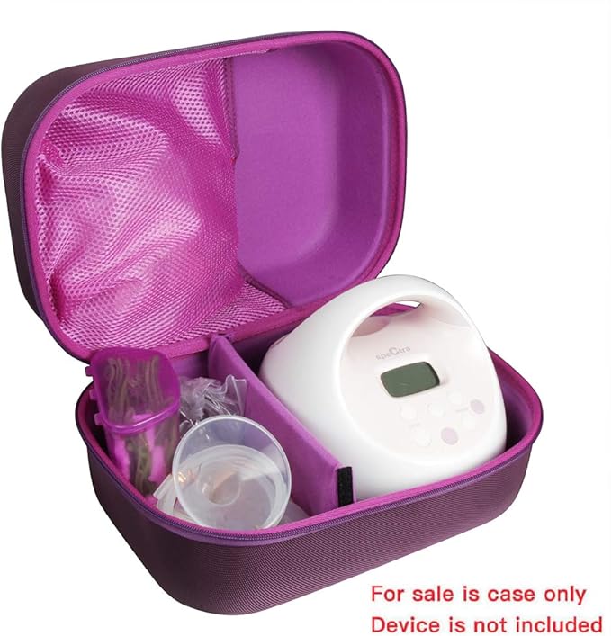 Hermitshell Hard Travel Case for Spectra S1 S2 Plus Electric Breast Milk Pump (Purple)