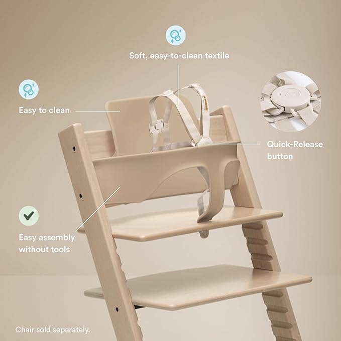 Stokke Tripp Trapp Baby Set 2, Glacier Green - Ages 6-36 Months - Convert the Tripp Trapp Chair into a Comfortable High Chair - Includes Stokke Harness 2