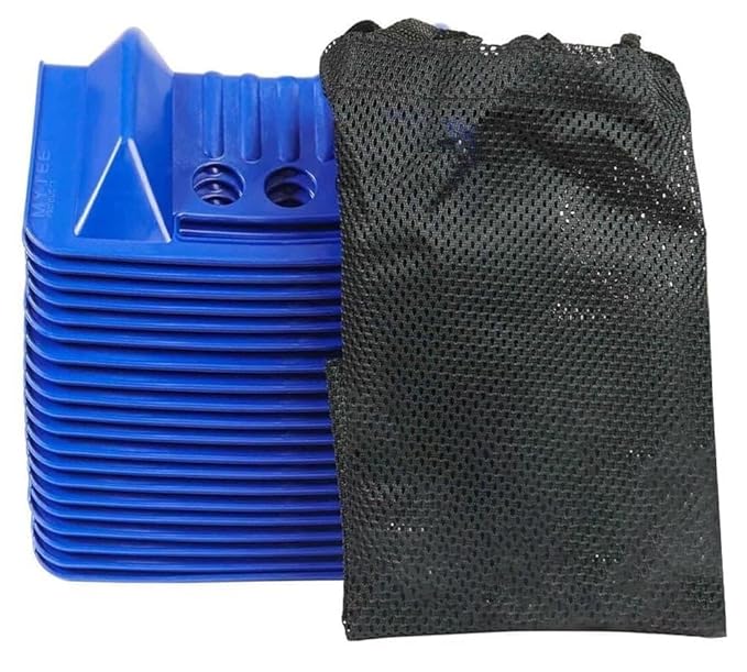Mytee Products (40 Pack) 4" x 4" x 10" Blue Corner Protector V Shaped Flatbed Edge Guards with Carrying Case - Cargo Load Corner Edge Protector and Tie-Down Strap Guard for Flatbed