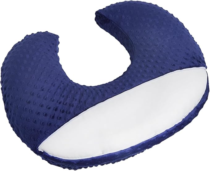 Nursing Pillow for Breastfeeding and Bottle Feeding More Support for Mom and Baby,Soft Newborn Nursing Baby Pillow， Machine Washable (Dark Blue)