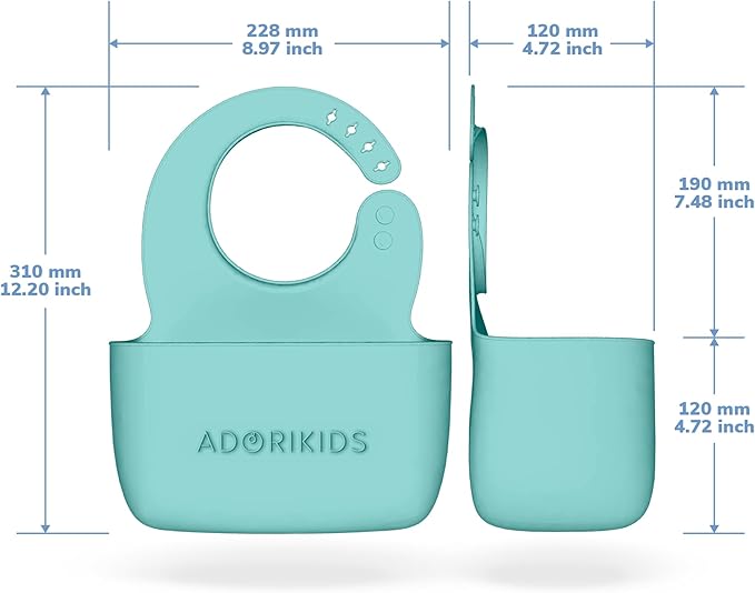 RideBib Silicone Vomit Bib with Extra-Deep Pocket for Motion Sickness Relief During Travel. Patent Pending