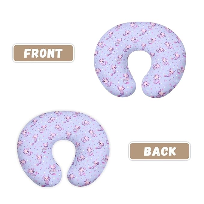 Purple Salamander Breastfeeding Pillow Cover Nursing Cover for Newborn Girls Boys Super Soft and Comfortable Slipcover Gift, 2 Packs