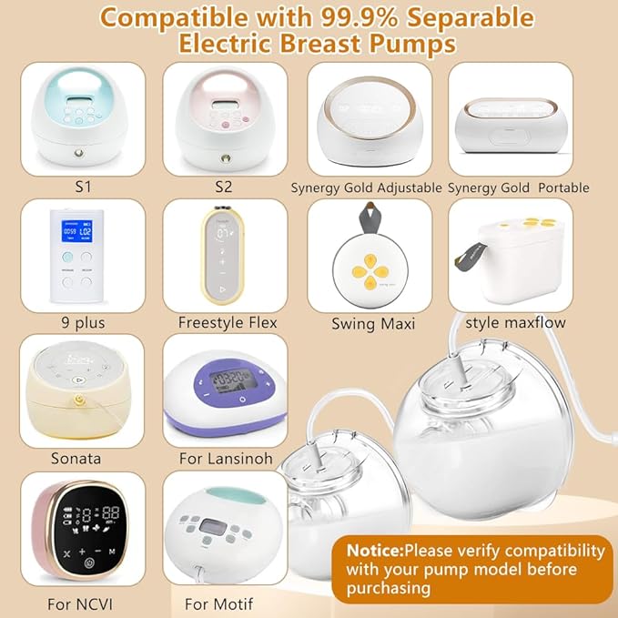 2 Pack CaraCups Wearable Milk Collection for Spectra S1 S2 9 Plus and SG, Wearable Breast Pump Collection Cup Compatible with Spectra/Medela/Lansinoh, 24mm Flange Milk Collector Cup Tubing Parts