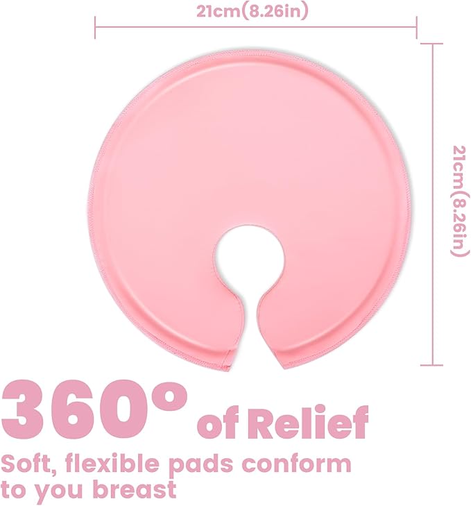 Breast Cold Packs, Ice Packs for Boobs, 2XL Breast Gel Packs - Hot & Cold Compress for Breastfeeding Comfort & Post-Surgery Recovery - Soothe Engorgement, Swelling, Pain - Extra Large, Soft（2PCS）
