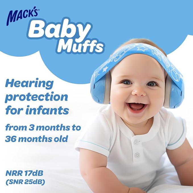 Mack's Baby Muffs | Baby Ear Muffs Noise Protection | High NRR | Noise Cancelling Headphones for Babies & Toddlers