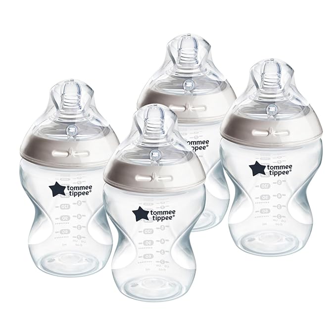 Tommee Tippee Advanced Anti-Colic Baby Bottle Nipples, Breast-Like, Soft Silicone, Medium Flow, 3m+ & Closer to Nature Baby Bottles Slow Flow Breast-Like Nipple with Anti-Colic Valve (9oz, 4 Count)
